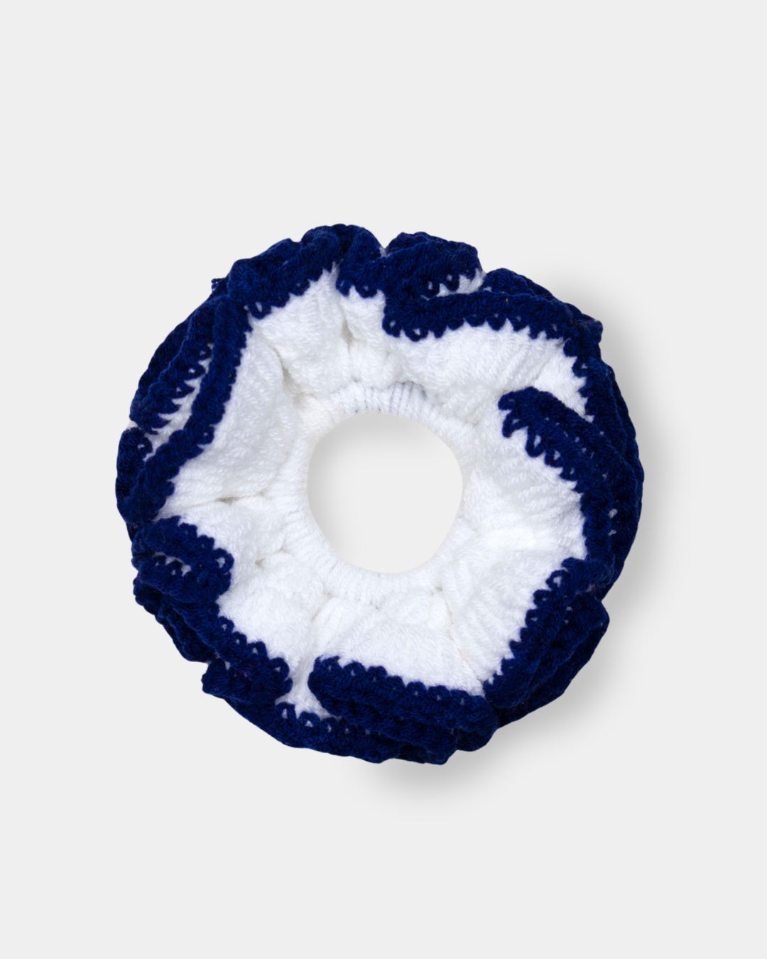 Navy Blue / Off White Scrunchie