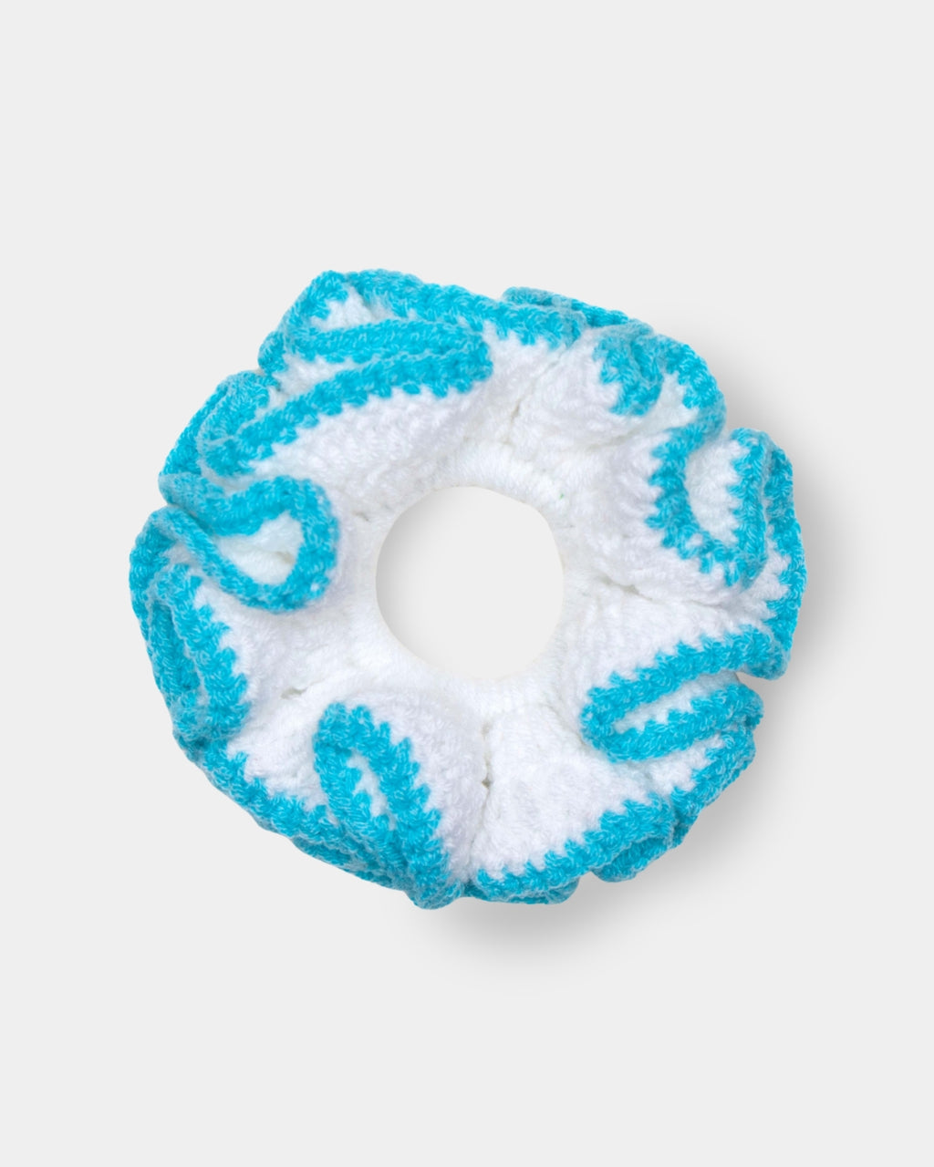 light blue / white scrunchie