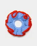 Sky blue / red scrunchie