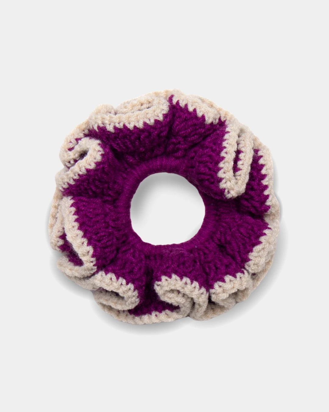 Purple / Beige Scrunchie