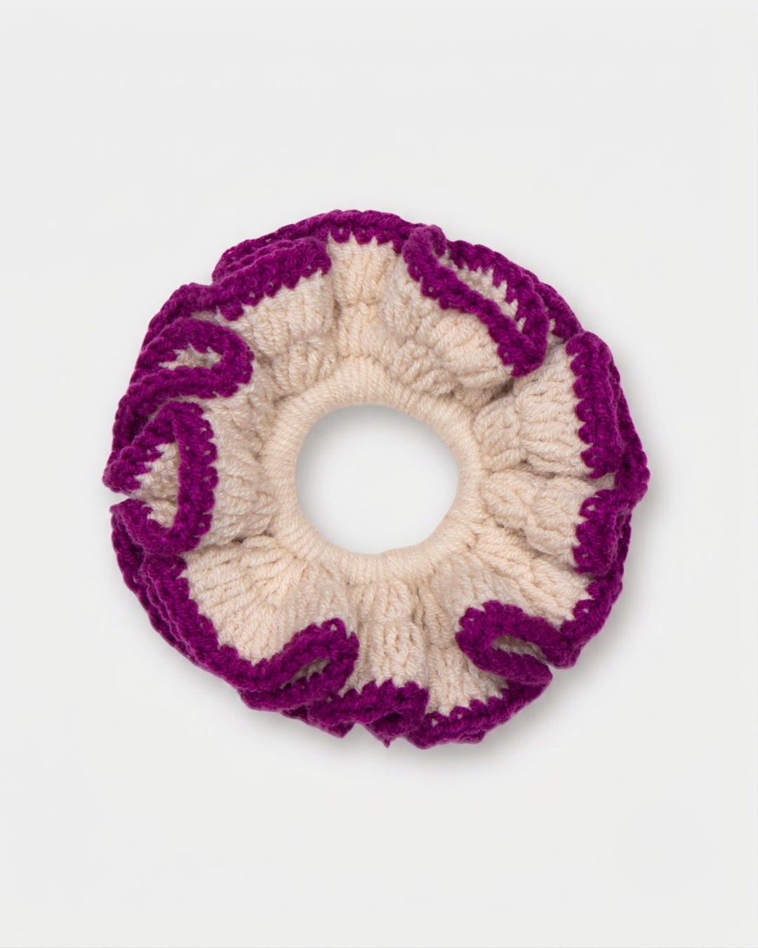 Purple / Beige Scrunchie
