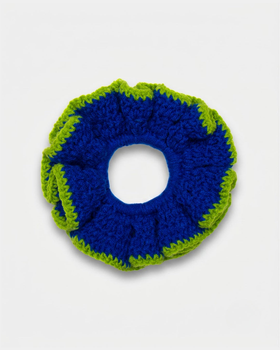 Blue / Green Ruffle Scrunchie