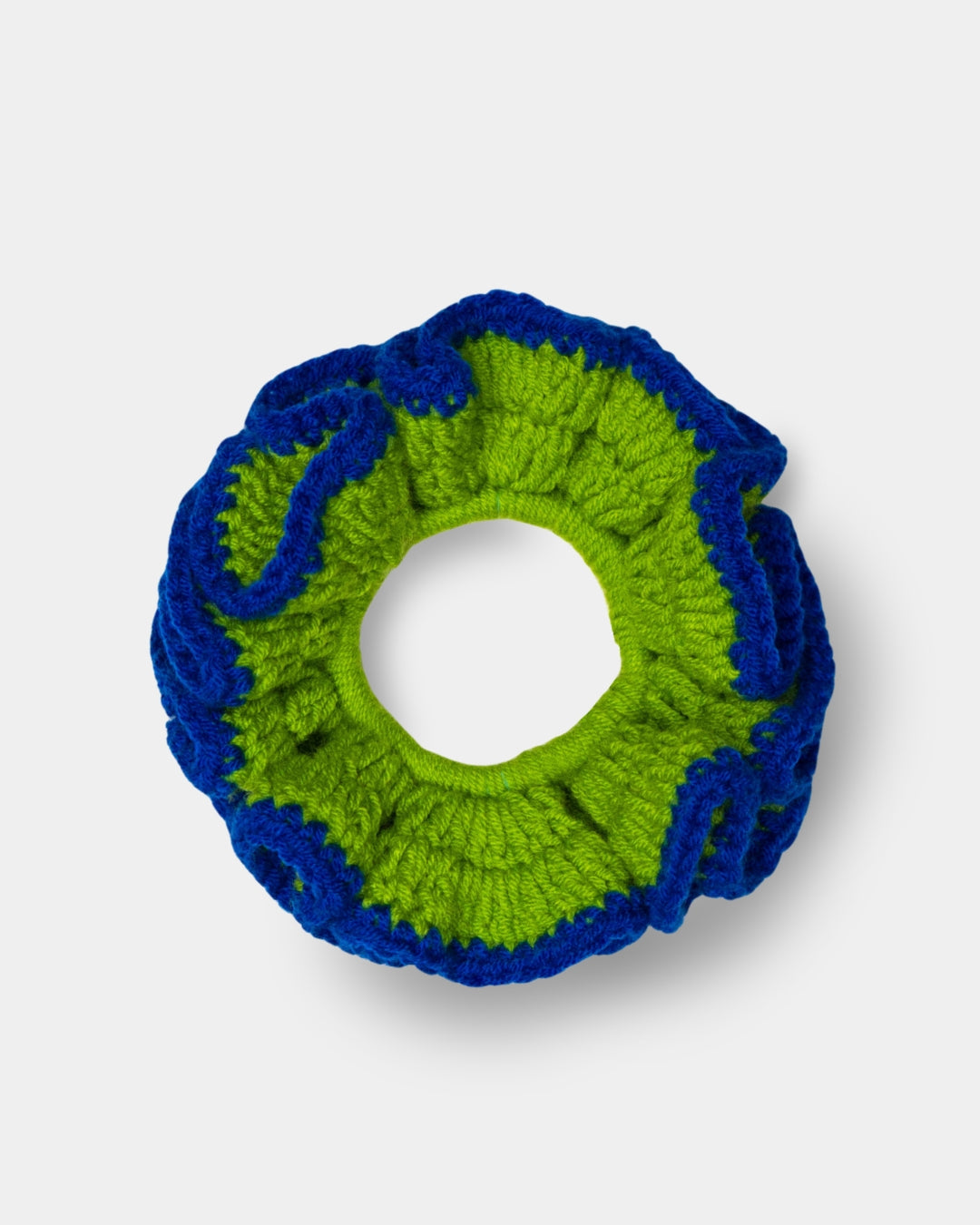 Blue / Green Ruffle Scrunchie